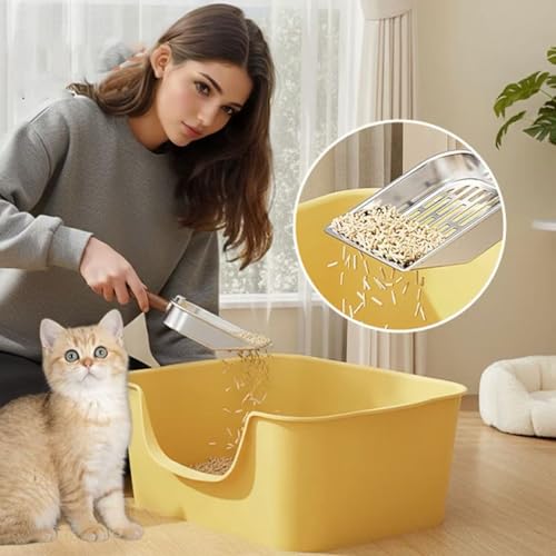 miaomiao Katzenklo Schaufel, Katzenstreuschaufel aus Metall, Katzenstreu Schaufel mit Handlichem Griff, Lochabstand 7mm, Katzenschaufel Für Katzenklo, Litter Box Scoop, Cat Litter Scoop