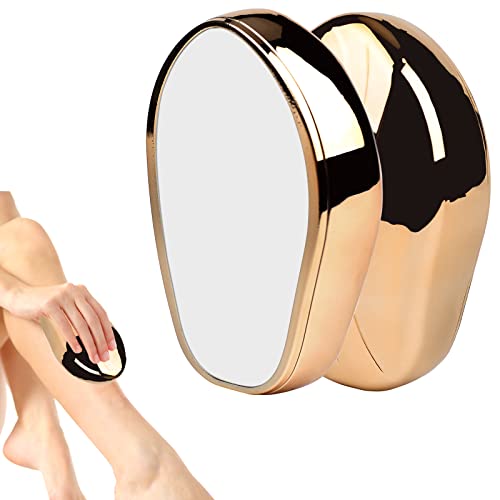 Pipihome Épilateur Physique Indolore pour Femme Homme, Epilateur en Gomme de Cristal Nano Epilateur Cristal, Outil D'épilation Portable pour Les Jambes, Les Bras et le Dos (Or)