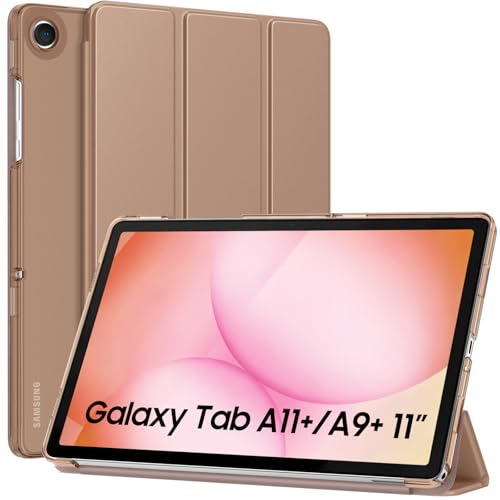Image of MoKo for Samsung Galaxy Tab A11 Plus / A11+ Case 11 Inch 2026, Galaxy Tab A9 Plus / A9+ Case 11 Inch 2024, Slim Stand Hard PC Translucent Back Shell Smart Cover, Auto Wake /Sleep,Milky Coffee