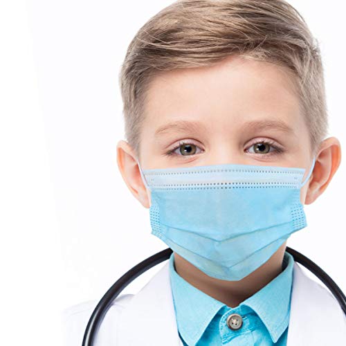 Preisvergleich Produktbild azurano Mundschutz Maske Schutzmaske / atmungsaktiv / 3-lagig aus weichem Vlies / geruchsneutral / 50 Stück Kinder Blau