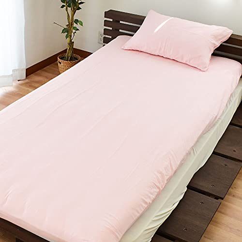 布団カバー 【贅沢2重ガーゼ。ワンランク上のワンタッチシーツ】 国産 ワンタッチシーツ 和晒し 2重ガーゼ シングルロング 105×215cm フィットシーツ 取り付け簡単 日本製 和晒 カバー 綿100% ガーゼ 敷き布団カバー 無地 シングル ピンク 薄桜
