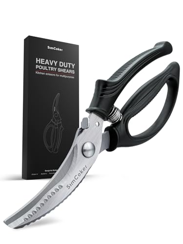 Comparison: Best Kitchen Shears For Spatchcock 2 Poultry Shears, Heavy Duty Kitchen Shears With Anti-Slip Handle & Safety Lock, Poultry Scissors for Meat, Chicken, Bone,Turkey, Fish, Spring Loaded, Dishwasher Safe