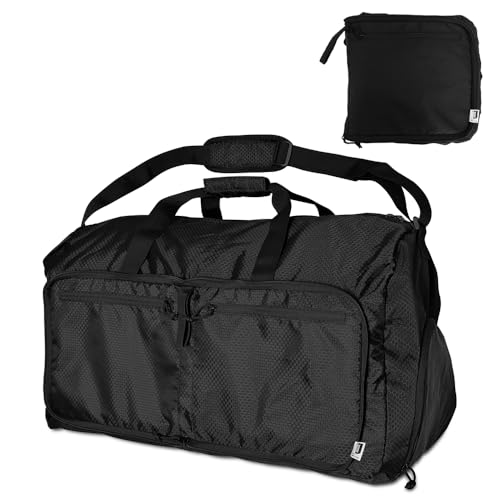 Sac de voyage pliable 90L noir grand format souple de dimensions 25x12x14 inches