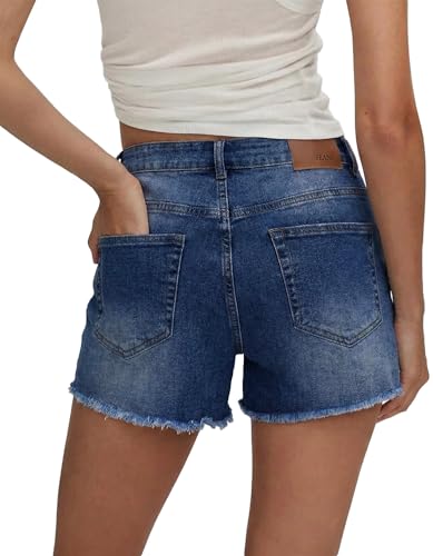 Image of CHICZONE Womens Mid-High Waisted Stretchy Denim Jean Shorts