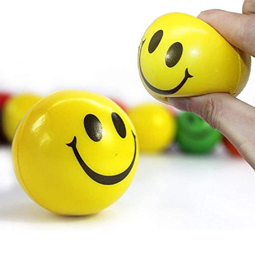 Image of Tia Crafts Stress Reliver Smiley Ball | Smiley Face Squeeze Ball Yellow Ball (6)