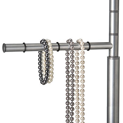 Lynk Floor Standing Pivoting Scarf, Belt, Jewelry Holder - Accessory Organizer Rack - Platinum