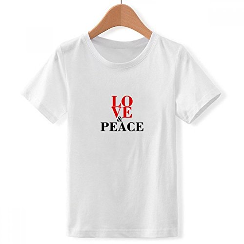 T-Shirt Blanc pour Garçon No War en Taille X-Grand avec Imprimé Multicolore DIYthinker