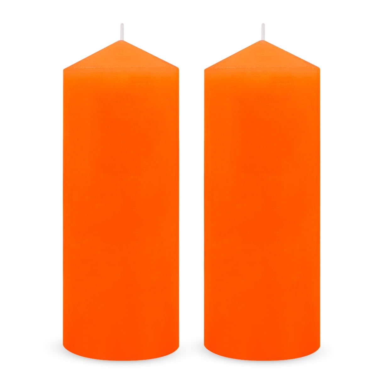Set di 2 candele a colonna cilindriche arancioni da 7,6 x 20,3 cm, antigoccia, non profumate, tinta unita, per il giorno del Ringraziamento, casa, tavolo, interruzioni di corrente, 90 ore di