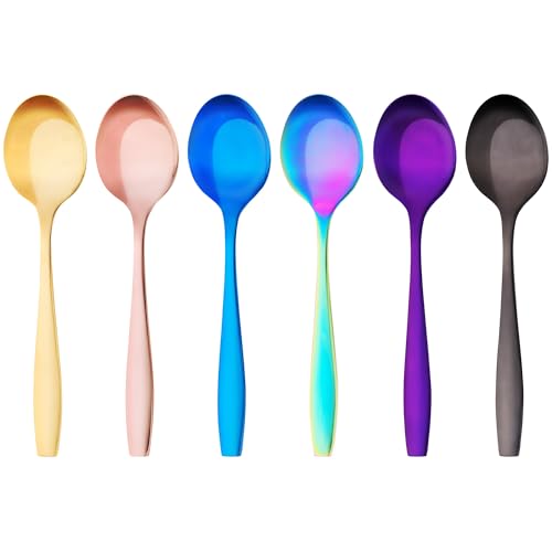 GRÄWE Set di 6 cucchiaini da caffè in acciaio inox, lucidati a mano, lavabili in lavastoviglie, colorati – Serie Königstein