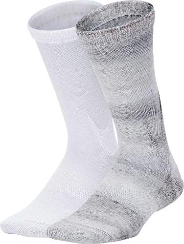 Nike Meias soquete atléticas para jovens – pacote com 2 (preto/antracite/branco/médio)