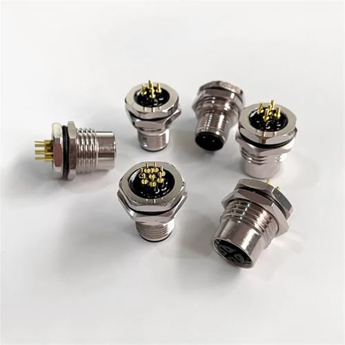 Conector M12 macho de 4 pines con rosca frontal para panel de sensor PCB 6
