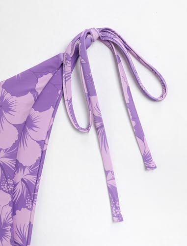 Image of ZAFUL Womens Printed Triangle Bikinis 2 Piece Halter Bikini Sets High Cut Bathing Suit Side Tie Swimsuits