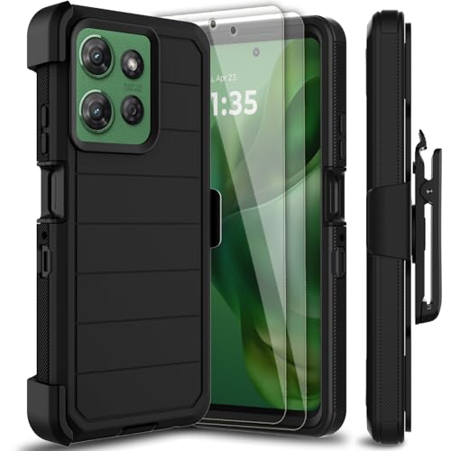 Protection antichoc Motorola Moto G Power 5G 2025 robuste avec 2 verres et clip noir