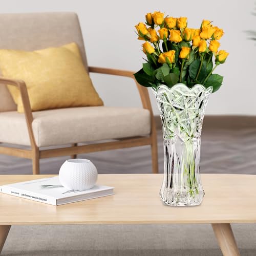 Vase en cristal transparent design diamant pour sublimer vos fleurs séchées - 5