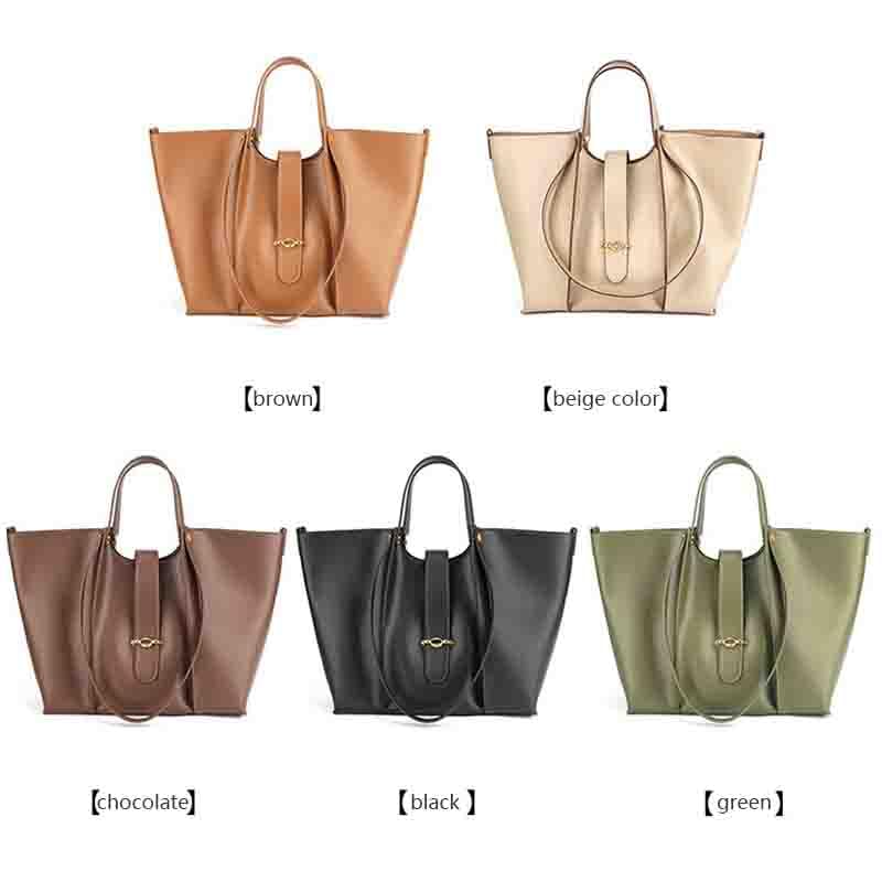 Women's handbag, Leather large capacity stylish simple and multifunctional single shoulder bucket bag2