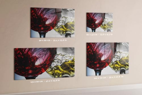 Tablero Imantado 100x70 de Cristal Templado con Copas de Vino para Pared 6