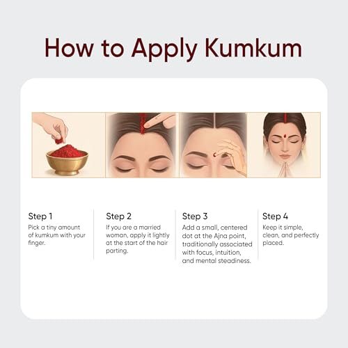 Image of Organic Kumkum Powder | Pure Haldi Kumkum for Pooja & Tilak | Natural, Chemical-Free, Skin-Friendly & Bright Red | Perfect for Daily Worship, Aarti, Festivals & Temple Use