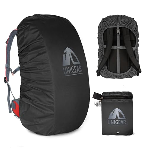 Unigear Rucksackhülle, reflektierend, gegen Regen, 10 – 90 l, wasserdicht, staubdicht, Abriebfest, langlebig, für Camping, Wandern, Reisen, Radfahren