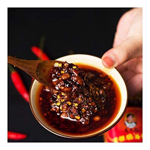 Lgm Lao Gan Ma Spicy Chili Crisp Spicy Chinese Chili Oil Hot Sauce With Roasted Chili Pepper Flakes | 7.41Oz 210G (1 Jar) + One Ninechef Golden Color Spoon (1 Jars + 1 Spoon), 7.41 Ounce (Pack Of 1) #TOP5