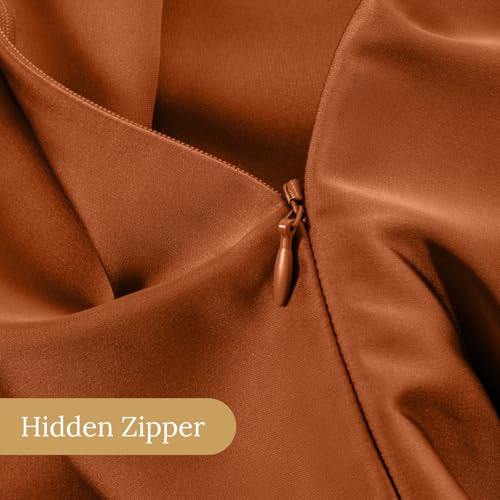 Image of INFIIXSO Mulberry Silk Pillow Case King Size, Silk Pillowcase with Hidden Zipper 20 inchx36 inch, Extraordinary Smooth and Soft Pillow Cases for Hair and Skin(Brunt Orange, 1 Pack)