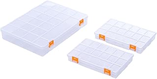 3 Pack Mixed Size Clear Plastic Storage Box Organizer Case