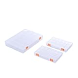 BangQiao 3 Pack Mixed Size Clear Plastic Storage Box Organizer Case with Fixed Compartment for Small Parts, Jewelry, Diamond, Craft Supplies, Sewing Kit, DIY Accessories