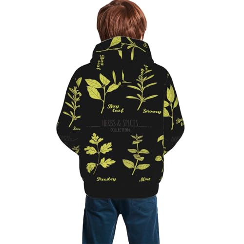 Herbs and Spices Kid Hoodies Boys Sweatshirts Girls Pullover with Pocket4