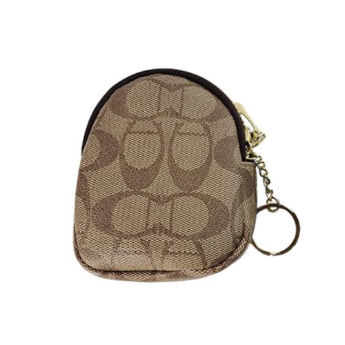 1PCS Coin Purse for Women Zipper Coin Purse with Key Ring Mini Coin Wallet Fashionable Bag Pendant Credit Card Id Key Headset Lipstick Carrying Bag (apricot)