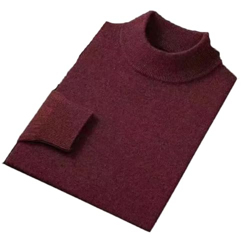 Rfmfkkg Men's Half High Neck Thickened Warm Solid Color Knit Sweater with Cashmere Bottom Sweater