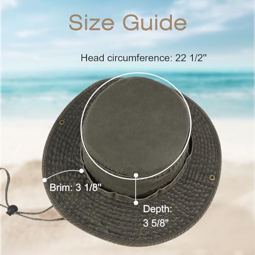 Image of Bucket Hat Wide Brim UV Protection Sun Hat Boonie Hats Fishing Hiking Safari Outdoor Hats for Men and Women