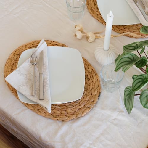 Set de table ovale tressé jacinthe d'eau lavable 40x30 de table cuisine - 3