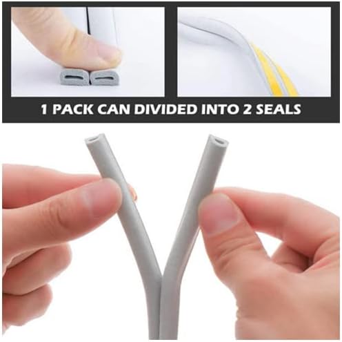 Miniatura 4 de KX - Burlete en forma de D para sello de huecos de puerta y ventanas, paquete de 2 tiras de sellado de espuma autoadhesivas, burlete D para