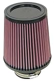 K&N High-Flow Original Lifetime Universal Clamp-On Air Filter: High Performance, Premium, Washable: Flange Diameter: 3 In, Filter Height: 6.5 In, Flange Length: 1.75 In, Shape: Round Tapered, RU-4730