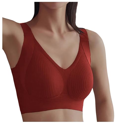 Soutien-gorge poitrine large sans couture rouge taille XL