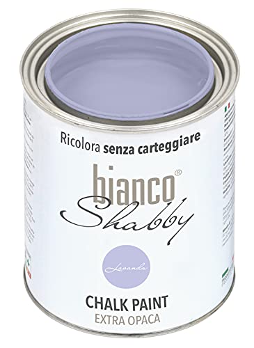 bianco Shabby® Chalk Paint Lavanda Peinture à la craie pour meubles et murs, effet vintage, shabby chic, extra mat (1 Litre)
