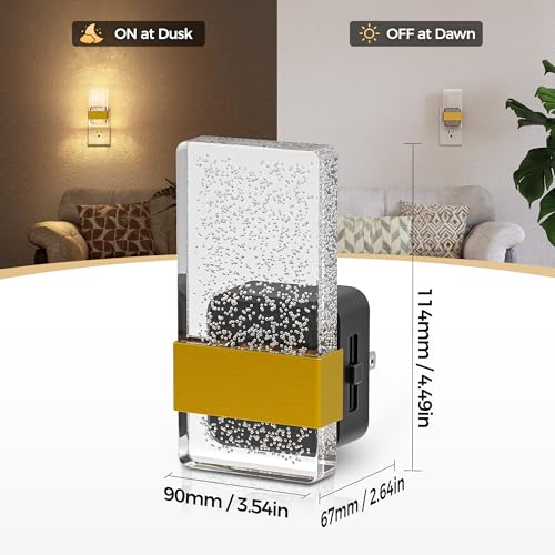 Image of DORESshop LED Night Lights Plug Into Wall, 0-100LM Dimmable Nightlight | Bubble Decorative Night Light with Dusk-to-Dawn Sensor, Wall Sconce-Style Design Nightlights for Bathroom, Hallway,Stairway