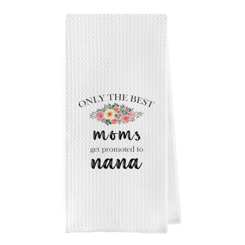 Geqtt Nana Gifts Dish Towel - Grandma Kitchen Towels, Nana Gifts from Grandkids Hand Tea Towels, Gifts for Nana, New Grandma Gift Ideas (16×24 Inches)
