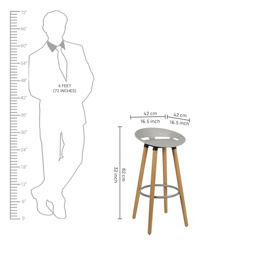 Image of Creative Fix Bar Stool for Living Rooms, Dining Rooms, Lobby, Reception, Waiting Rooms and banquets. | (Pack of 2) (Grey)