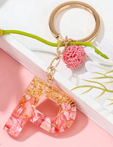 Mboah Pink Initial Letter Keychain For Women、Kids、Teens、Girls、Sisters、Couples，Cute Key Chain Accessories For Car Keys、Wallet、Backpack，Personalized Funny Gift For Girlfriend、Boyfriend、Family(Letter：a) #TOP3