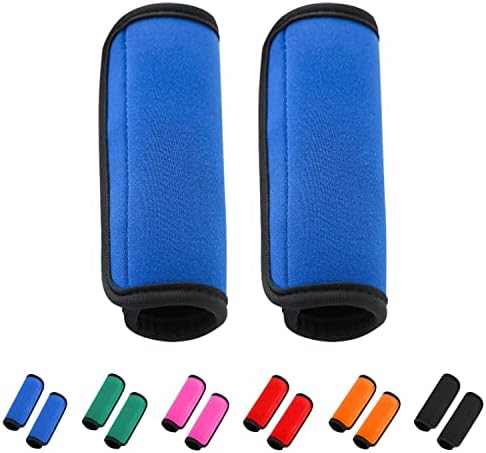 2 Pack Luggage Handle Wraps for Suitcase, Bright Color Comfort Soft Handle Covers (Blue)