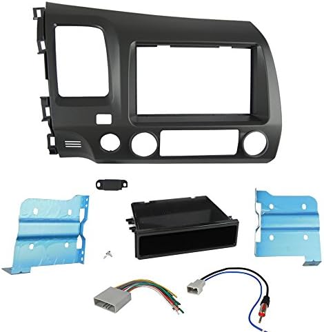 Single/Double Din Car DVD Frame Dash Kit Harness Antenna for Honda Civic 2007-2011 Radio Fascia CD Facia Face Plate Trim Stereo Panel Cover