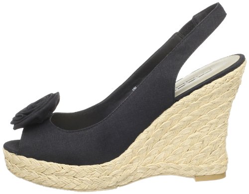 Image of Moda Spana Women's Hide Slingback Espadrille,Black Cotton Voile,13 M US