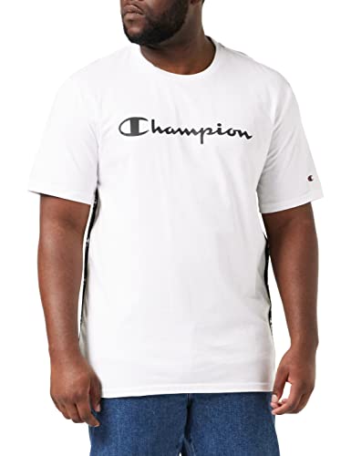 Champion American Tape-Big Logo S-S T-Shirt, Blanc, XXL Homme