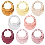 FUTURE FOUNDER 8er Baby Dreieckstuch Lätzchen - Musselin Halstücher Baby mit 3 Verstellbares Druckknopf Weiche & Absorbierende Sabberlätzchen Baby für Junge und Mädchen
