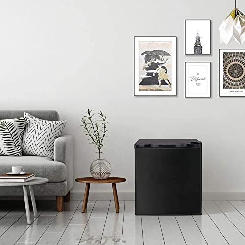 Image of Antarctic Star Upright Freezer 1.1 Cu.ft, Compact Mini Freezer with Reversible Single Door, Temperature Control, Removable Shelves, Small freezer Stainless Steel for Dorms Home Office, Black