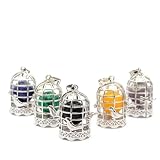 10 Piezas de difusor de Jaula de pájaros de Piedra Natural Mixta, Colgante de medallón, Collar DIY, joyería
