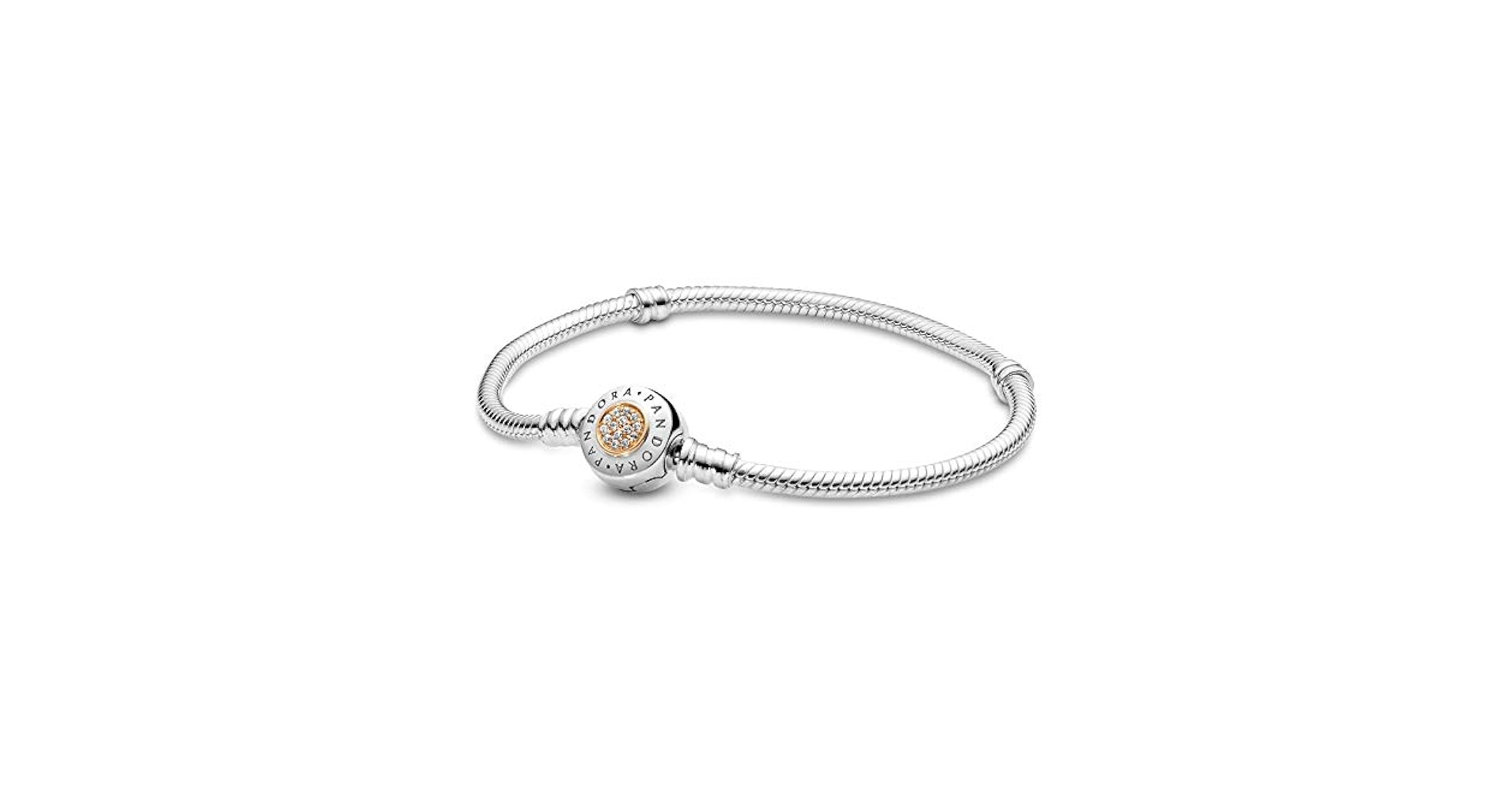 Pandora Moments Tone Clasp Bracelet 美品✨ Amazon.com: PANDORA Moments Two-Tone Barrel Clasp Snake