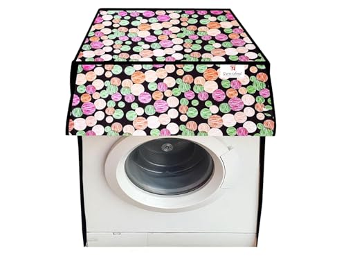 Image of GURU ISHMA Front Load Fully Automatic Washing Machine Cover for 8.5kg to 10kg | Waterproof & Dustproof Polyester Cover with Zip Closure | Suitable with Samsung, IFB, LG, Bosch & More (67 x 67 x 87 cm)