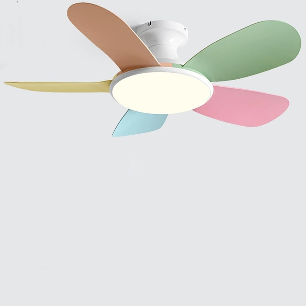 Ceiling Fans With Light Modern White Ceiling Fan With Light And Remote Kids Quiet Ceiling Fans Lighting 5 Colorful Blades 6 Speeds Ceiling Fan Reversible Low Profile Ceiling Fan With Lamps For Patio