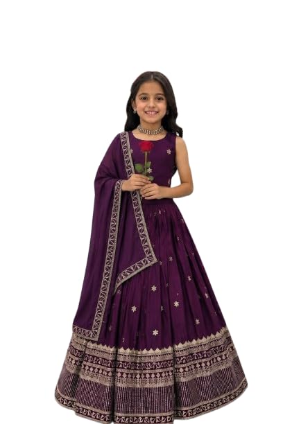 Image of Kids Lehenga Choli with Elephant Embroidery